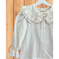 BOÉTIE TIENDA Blusa Hueso Puntilla Eva Boétie