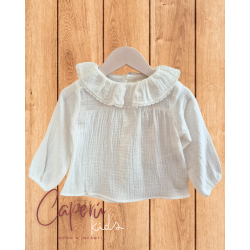 BLACK FRIDAY 2025 Blusa Blanca Bébe Muselina Volante